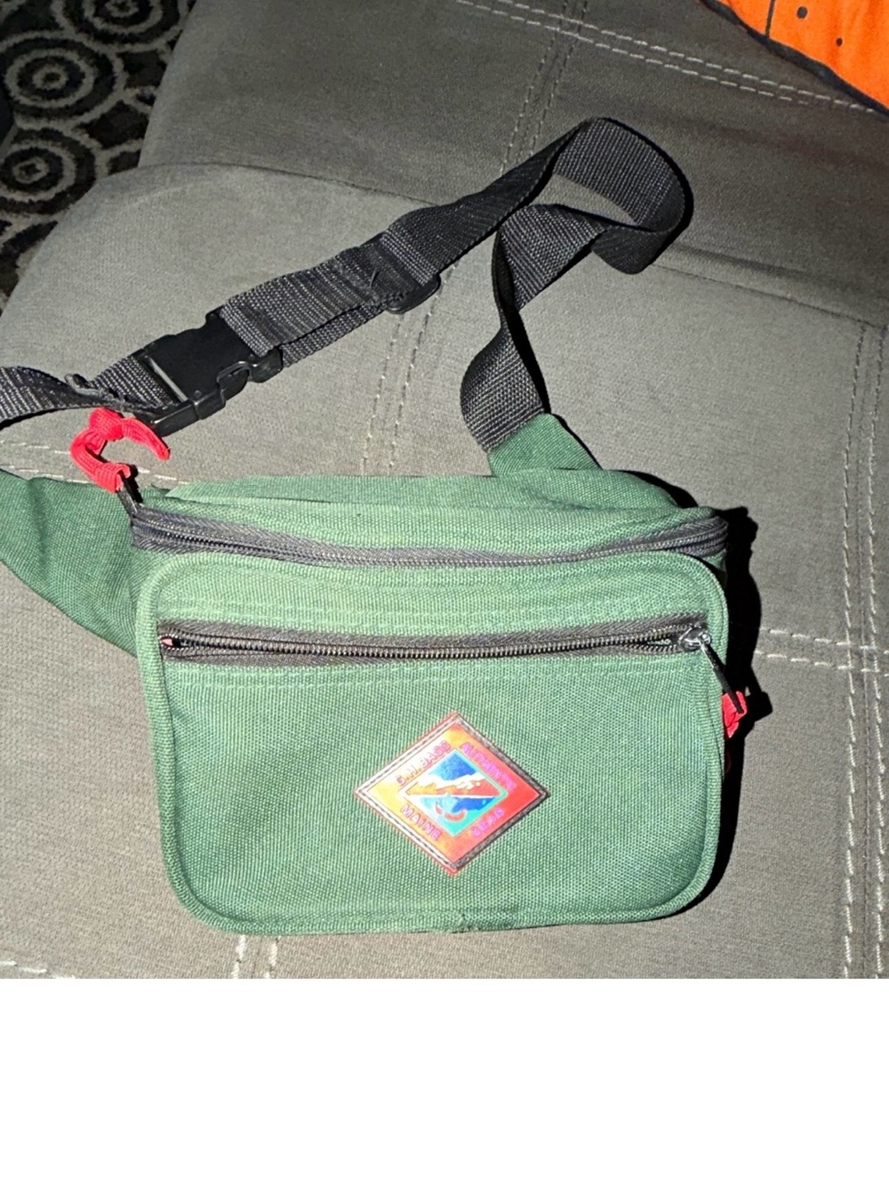 Vintage G.H.Bass & Co. Maine Gear Green Canvas Fanny Pack.